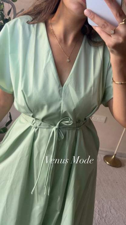 Robe Midi Serena – Vert Sauge