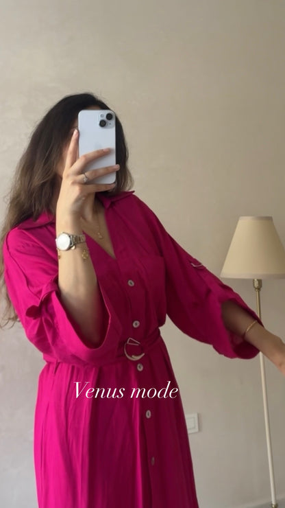 Robe Longue en Lin avec Ceinture