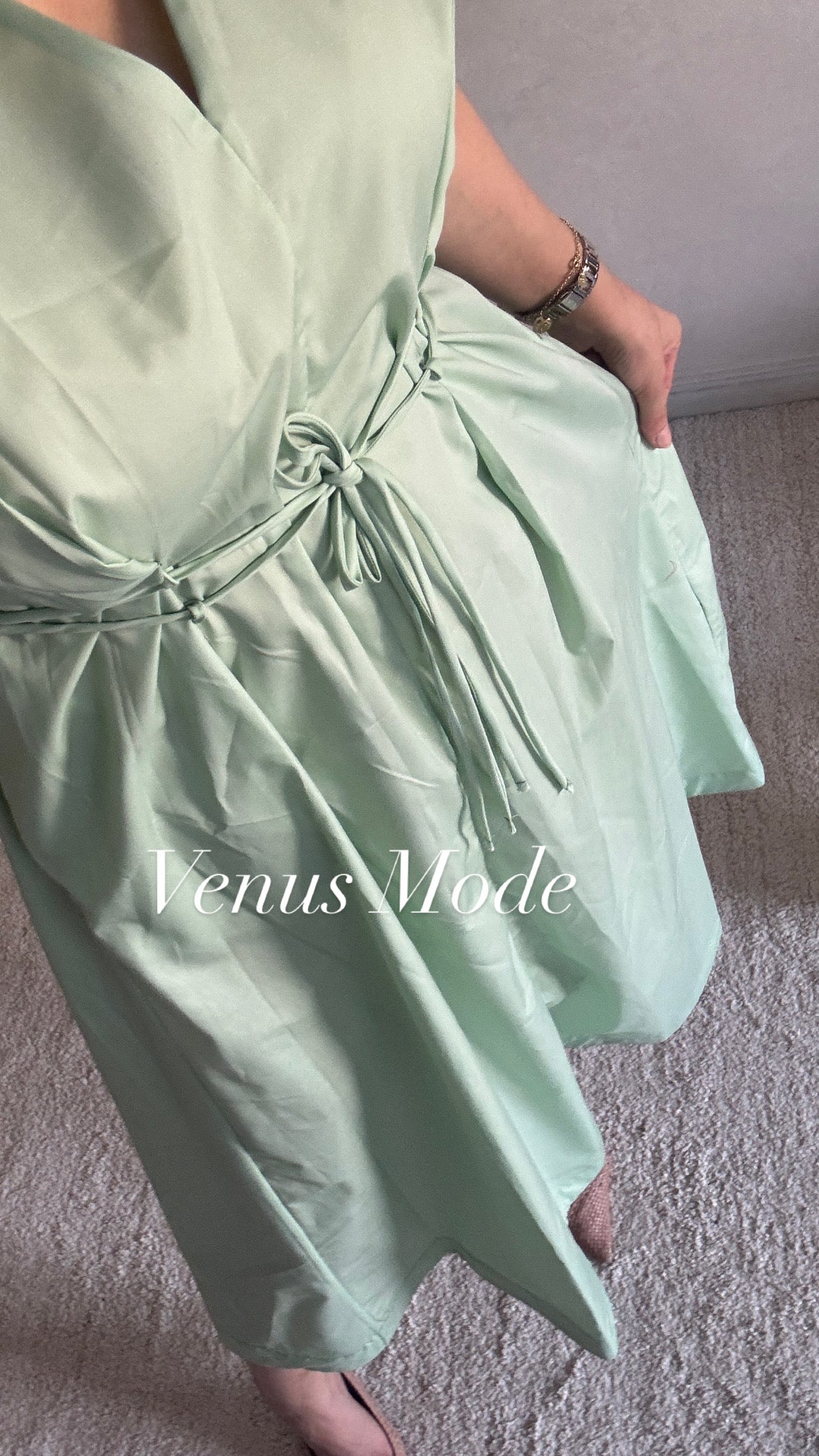 Robe Midi Serena – Vert Sauge
