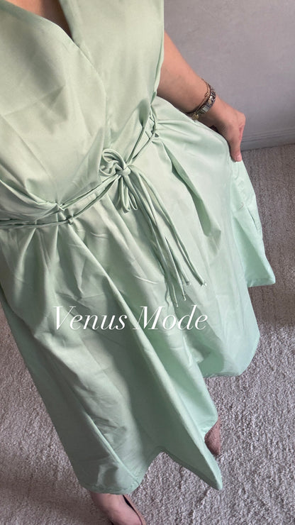 Robe Midi Serena – Vert Sauge