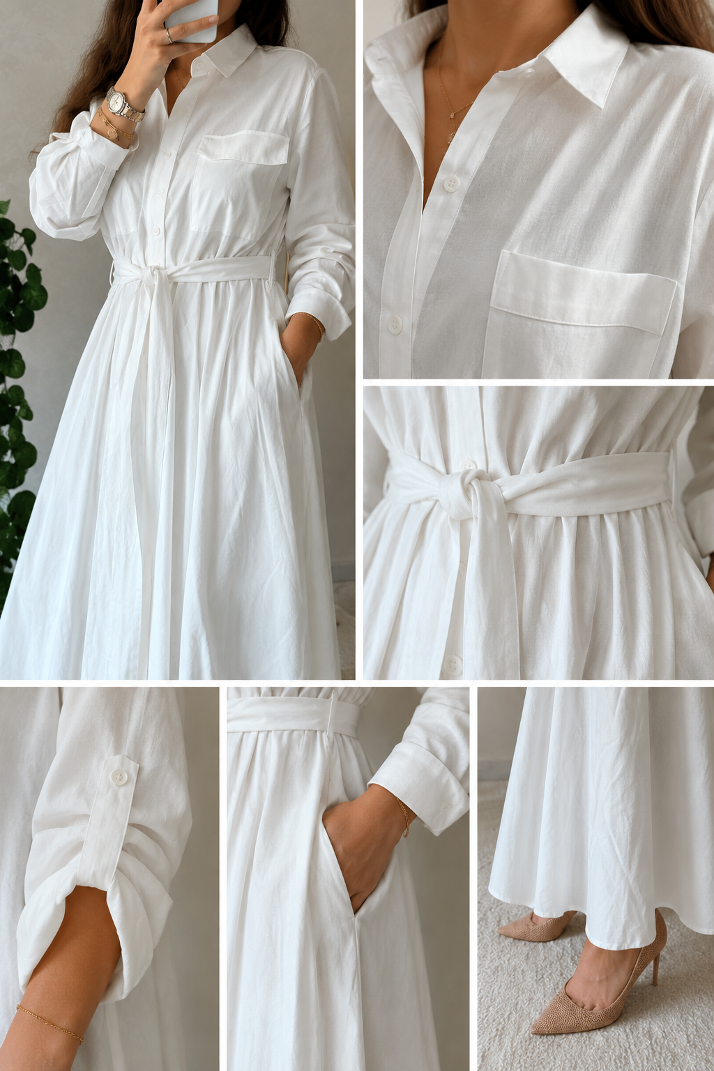 Robe Chemise Longue Blanche ✨