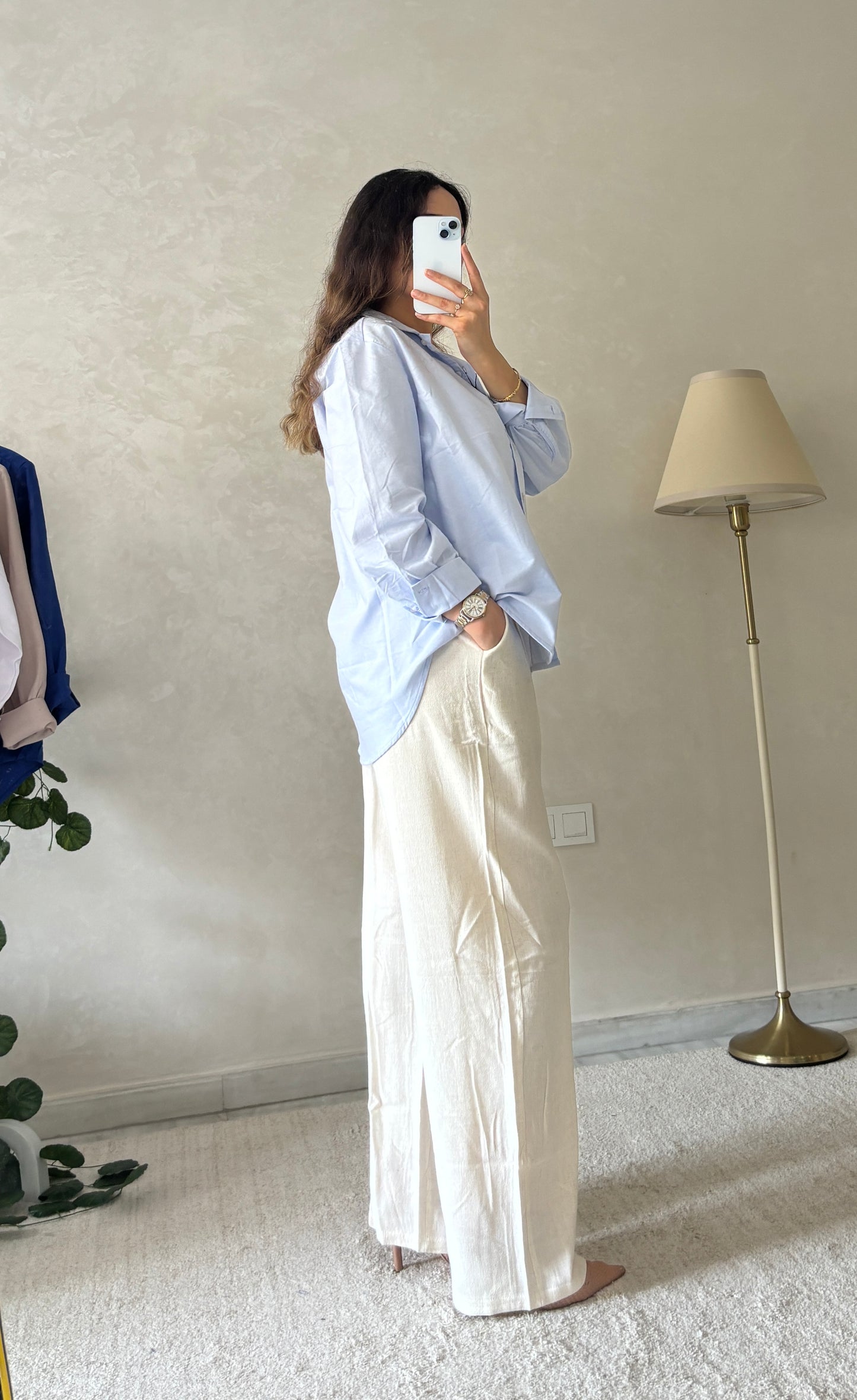 Chemise en Tissu Piqué de Coton