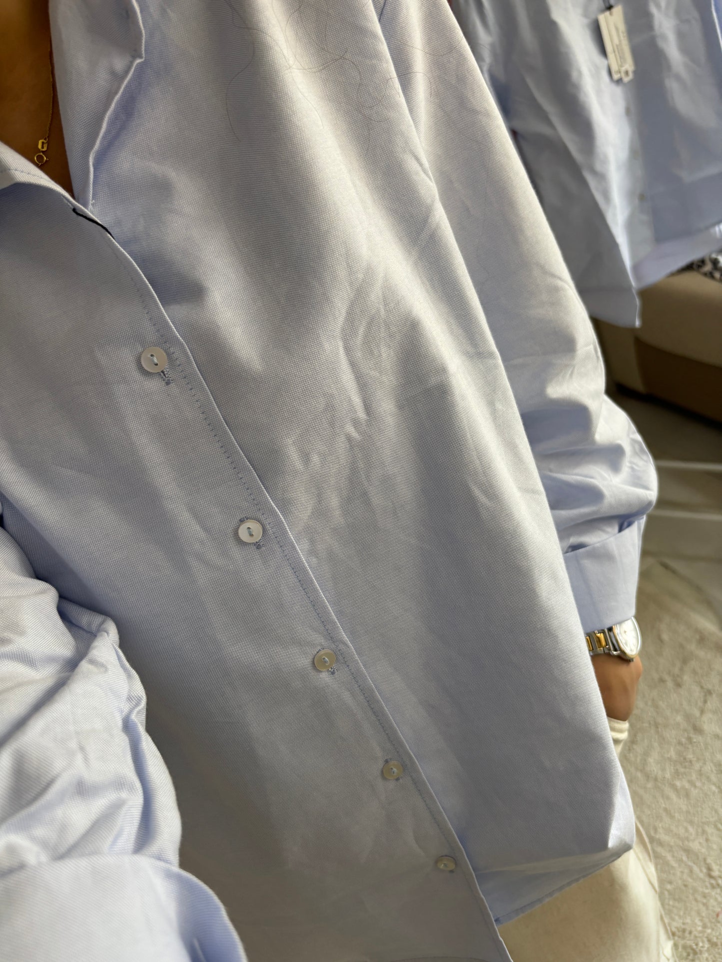 Chemise en Tissu Piqué de Coton