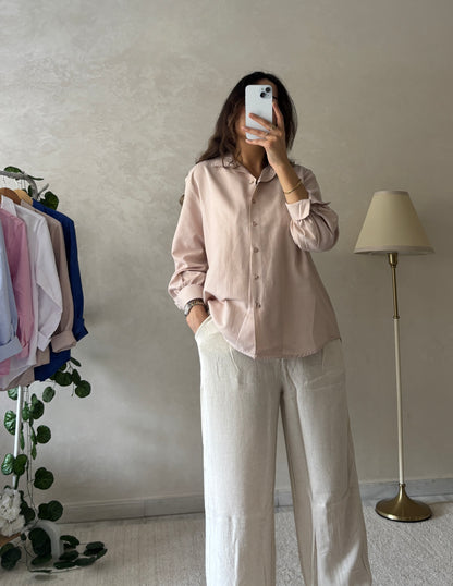 Chemise en Tissu Piqué de Coton