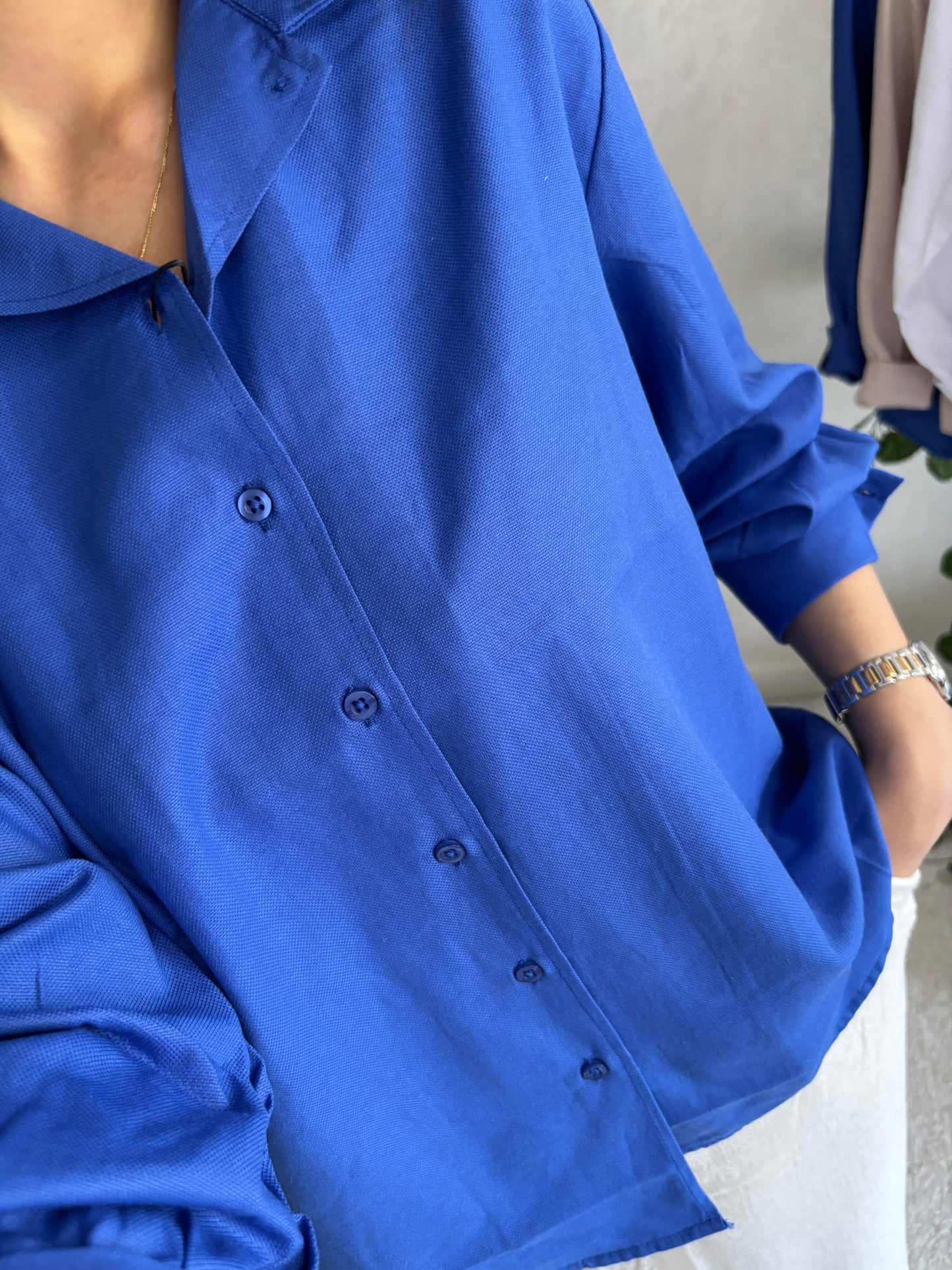 Chemise en Tissu Piqué de Coton