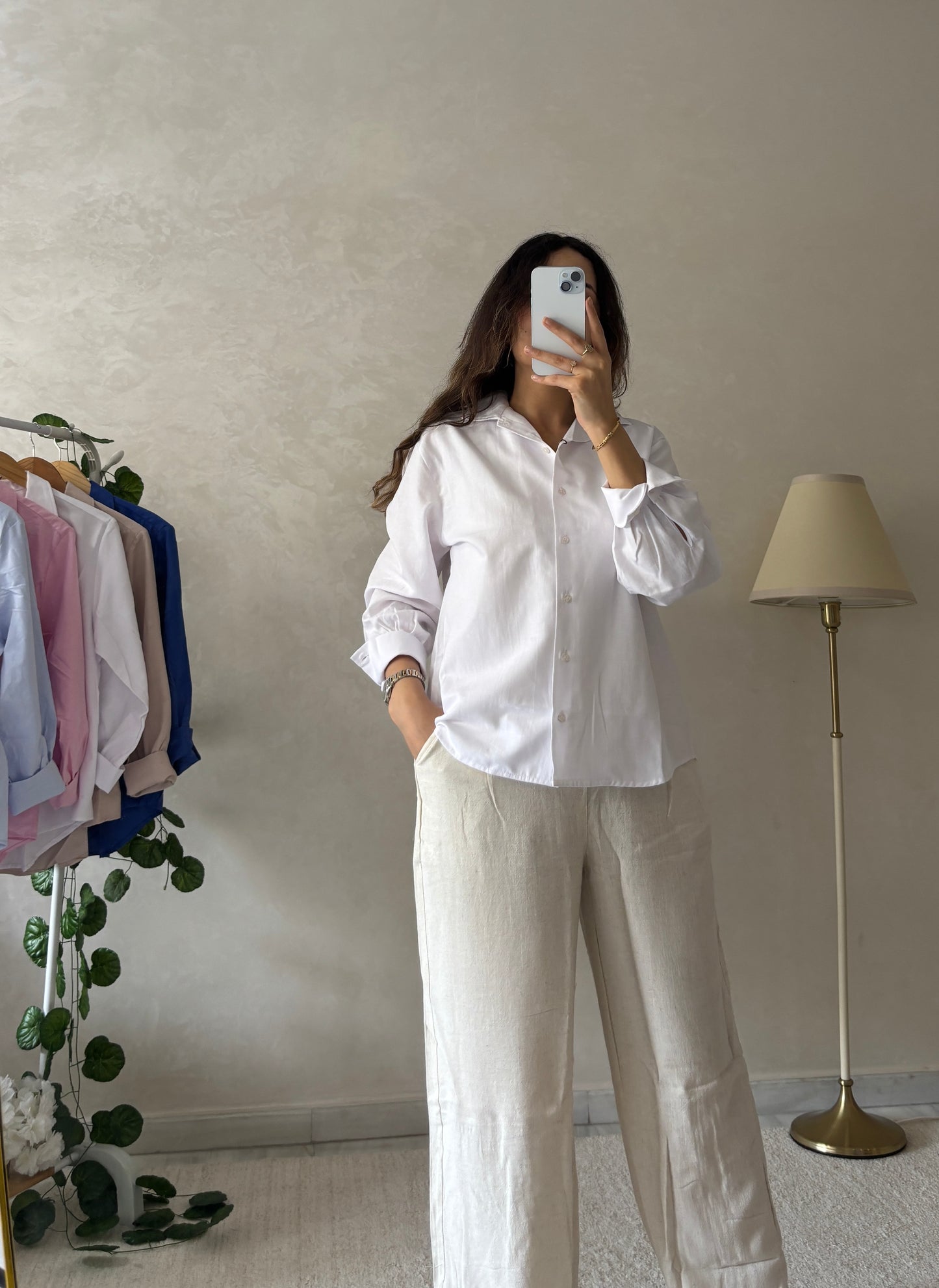 Chemise en Tissu Piqué de Coton