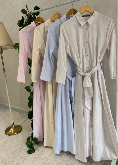 Robe Chemise Rayée- HARMONIE