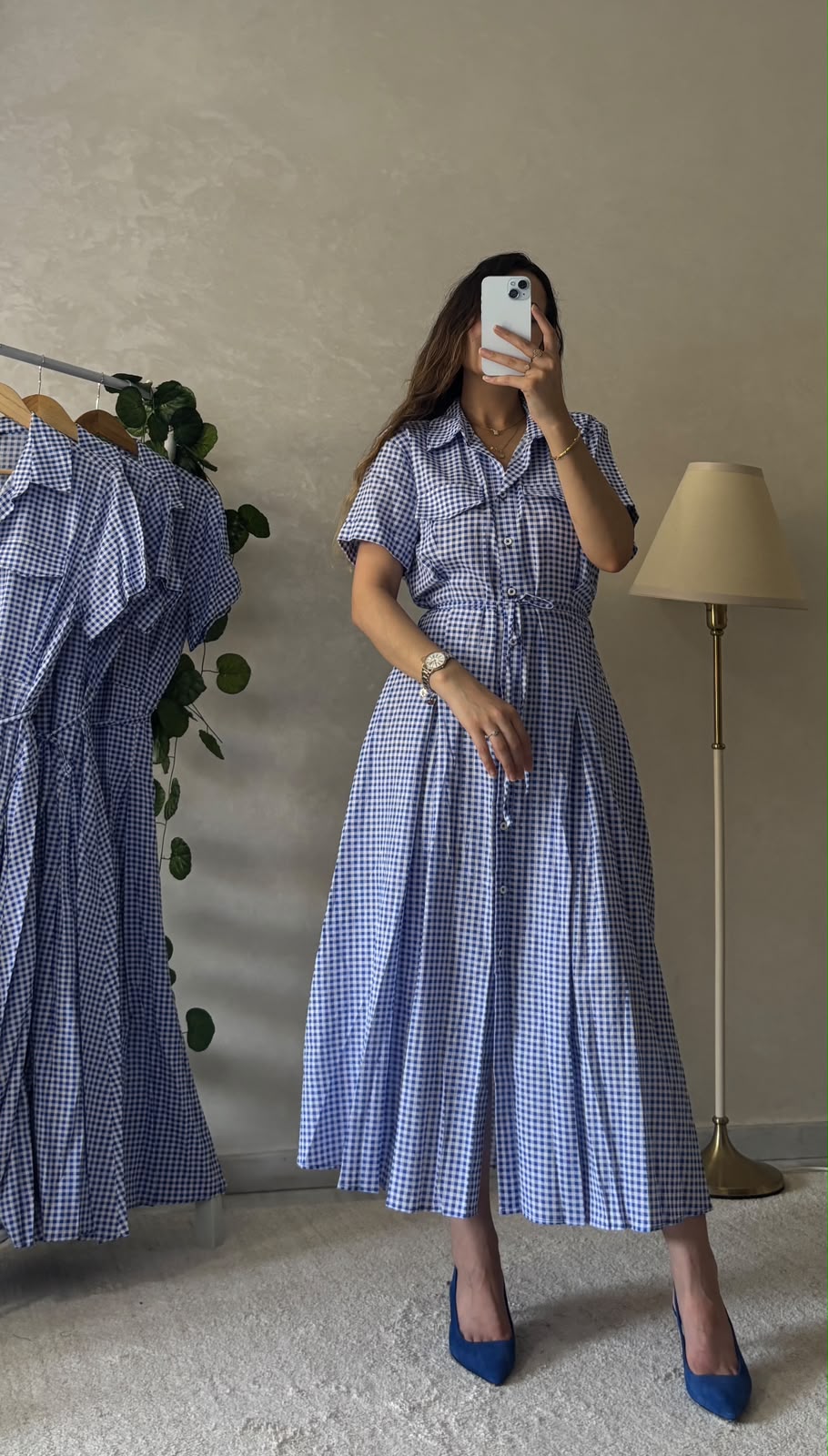 Robe Lin à Carreaux